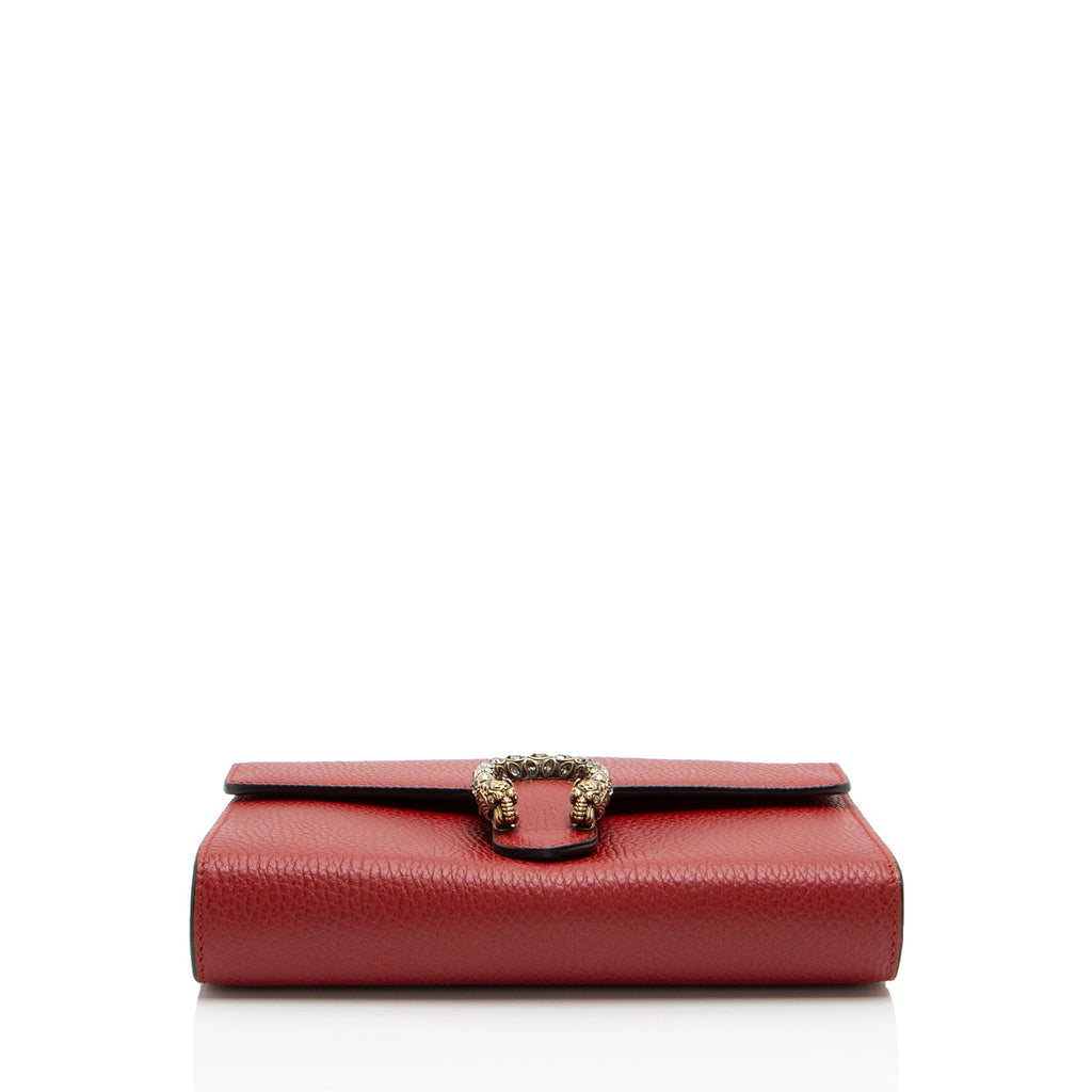 Gucci Leather Crystal Dionysus Chain Wallet