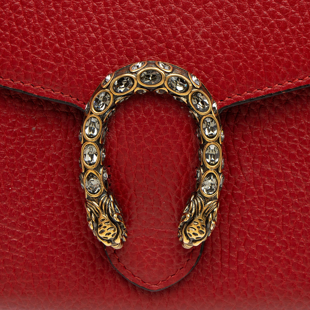 Gucci Leather Crystal Dionysus Chain Wallet