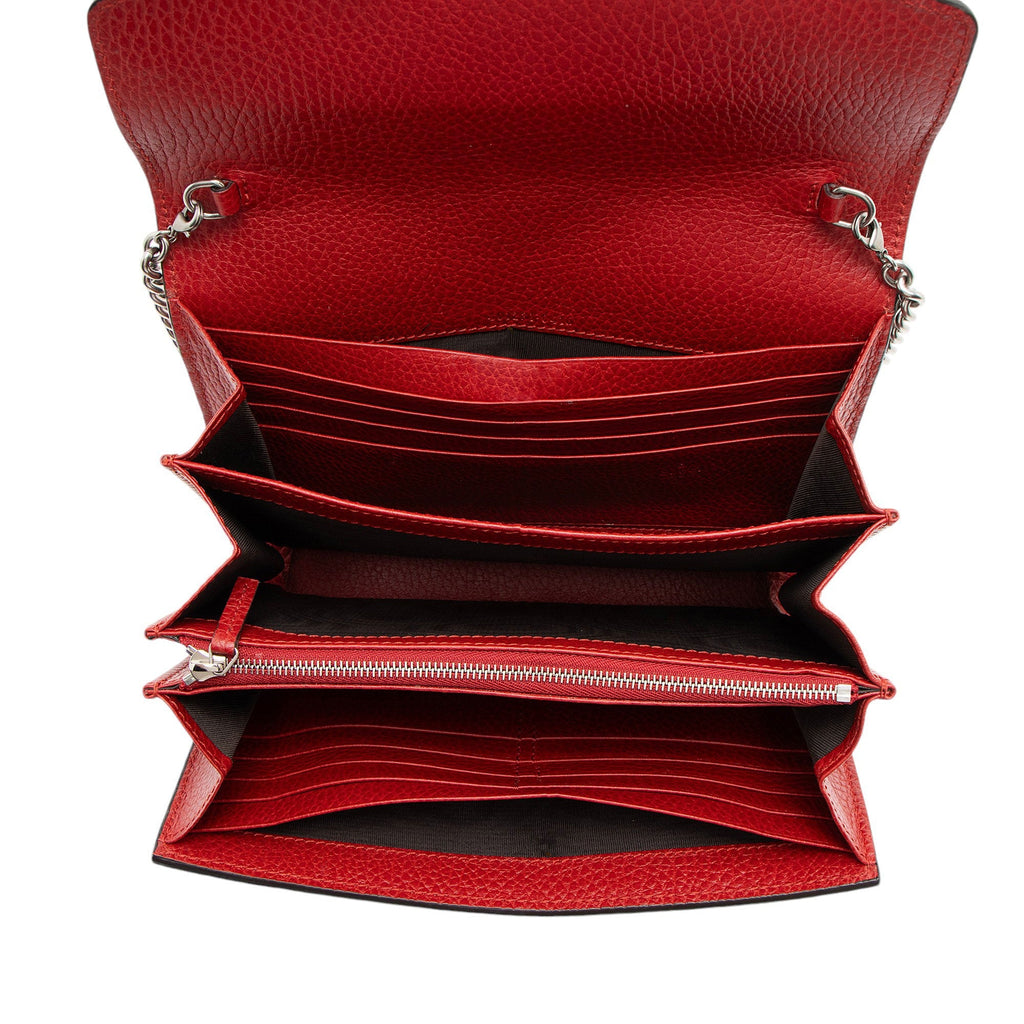 Gucci Leather Crystal Dionysus Chain Wallet