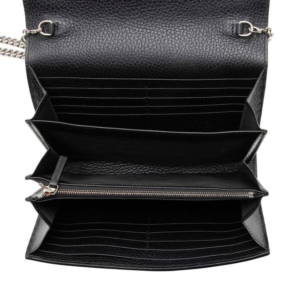 Gucci Leather Crystal Dionysus Chain Wallet