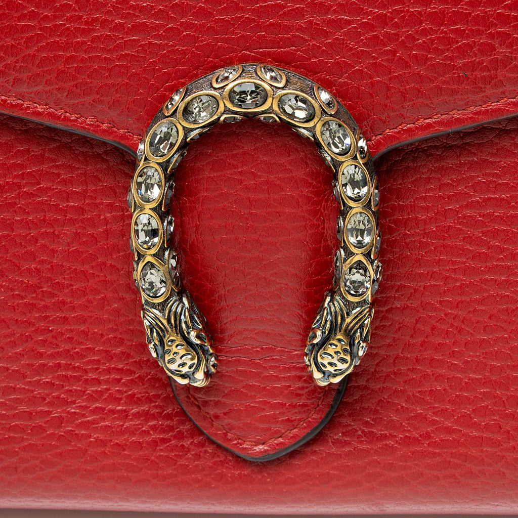 Gucci Leather Crystal Dionysus Chain Wallet