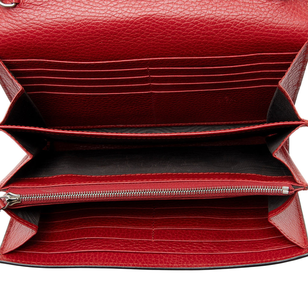 Gucci Leather Crystal Dionysus Chain Wallet