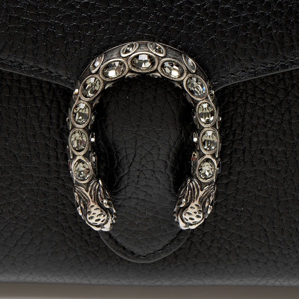 Gucci Leather Crystal Dionysus Chain Wallet