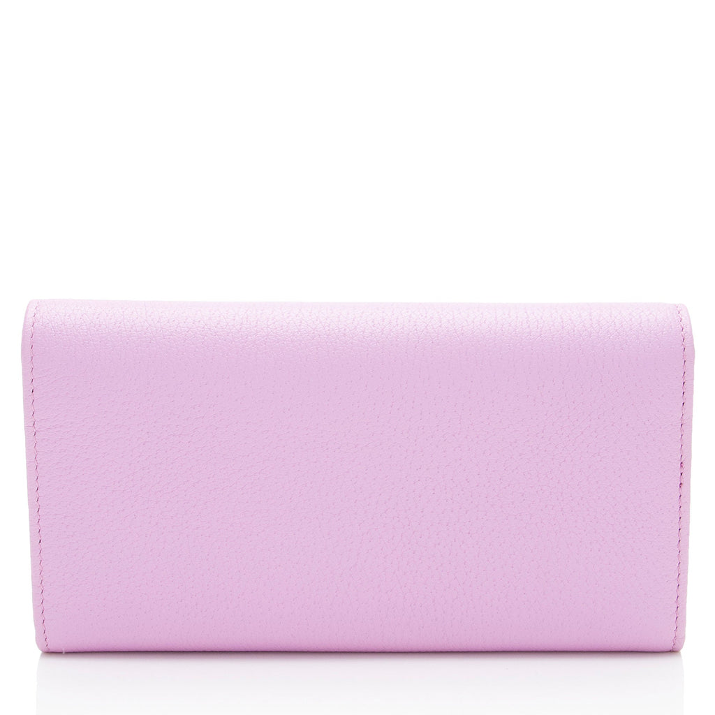 Gucci Leather Crystal GG Marmont ContinLBtal Wallet