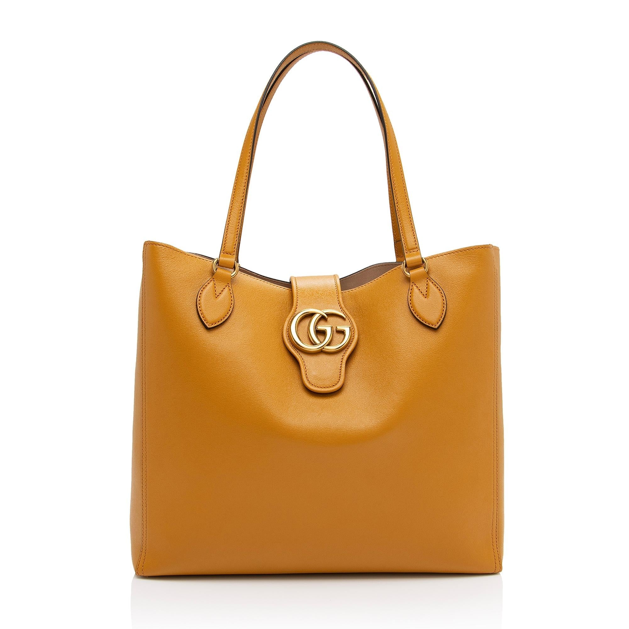 Gucci Leather Dahlia Large Tote (SHF-9YmQug)