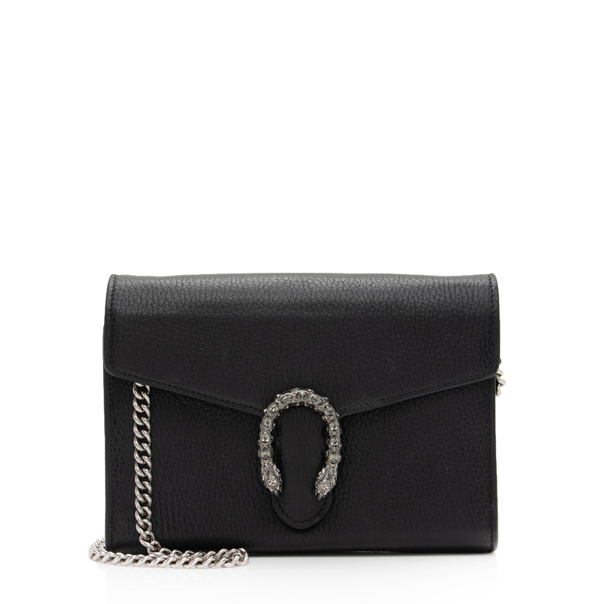 Gucci Leather Crystal Dionysus Chain Wallet (SHF-fJzaNK)