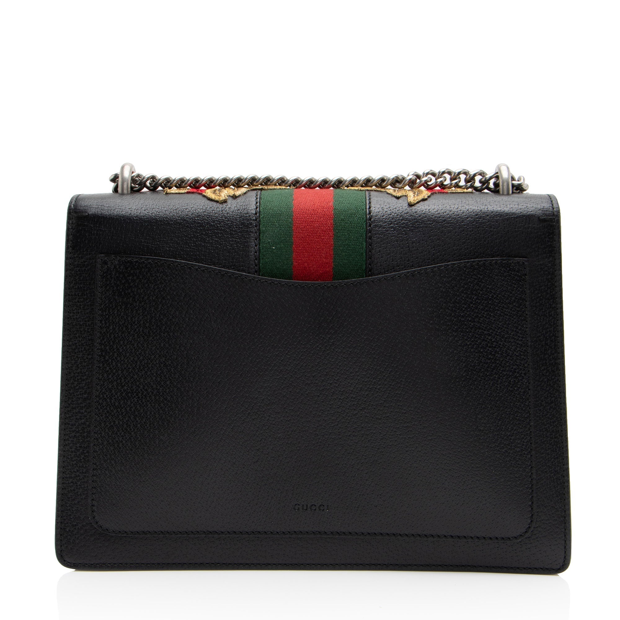 Gucci Leather Embroidered Rose Dionysus Medium Shoulder Bag (SHF-NIvfQT)