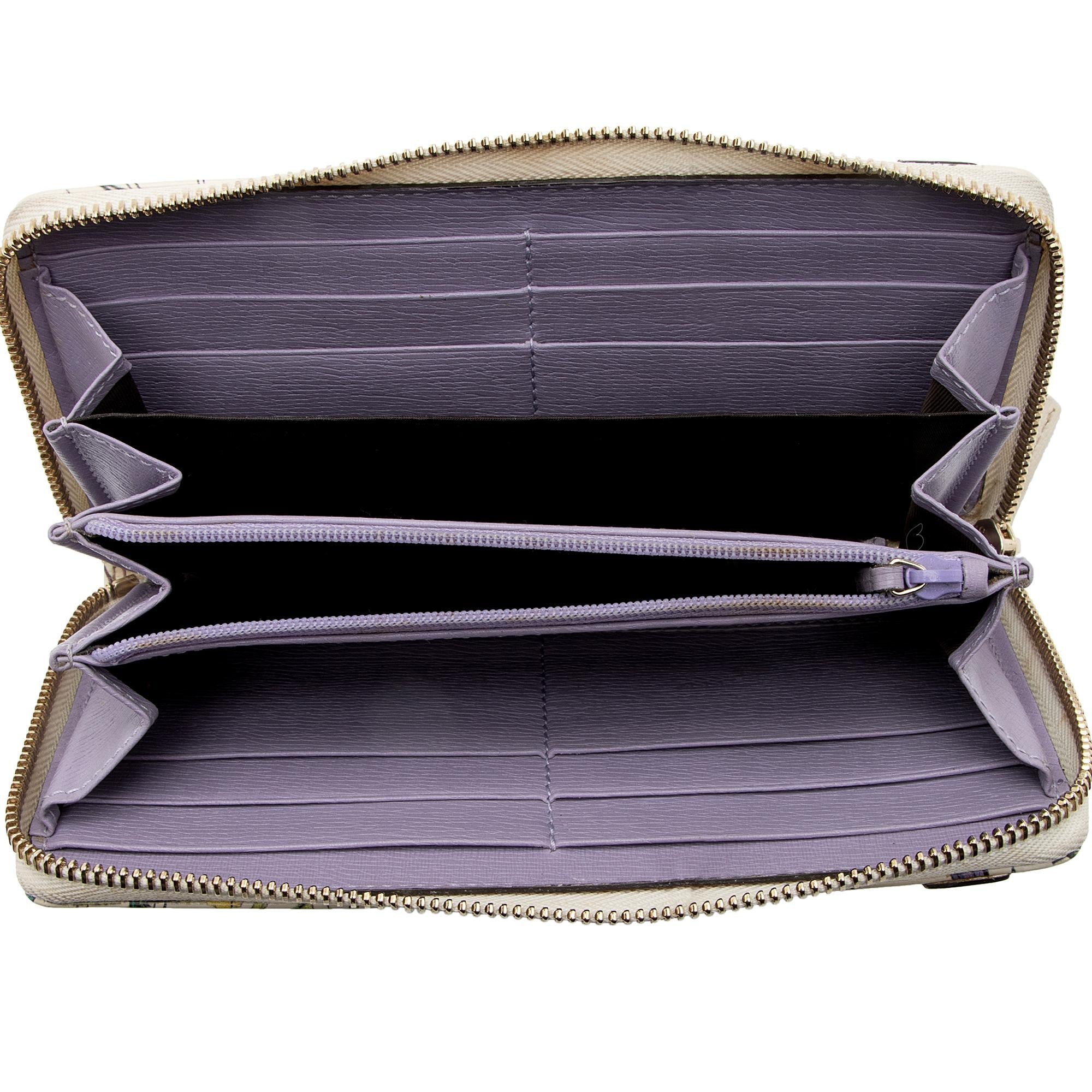 Gucci Leather Flora Nice Zip Around Wallet (SHF-muKADt)