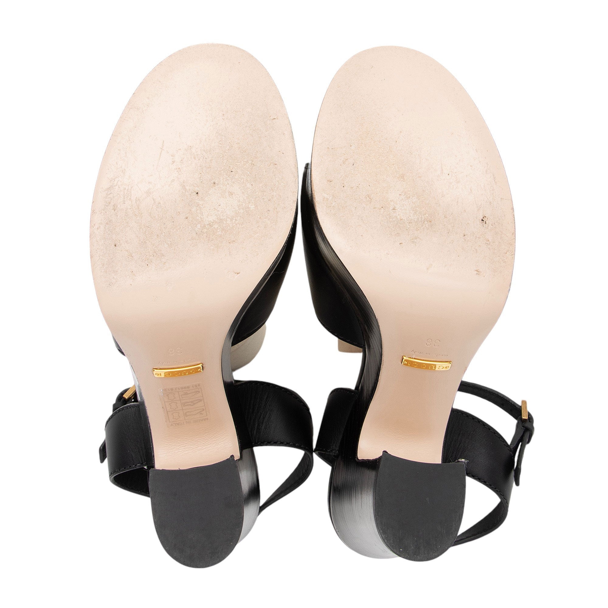 Gucci Leather Interlocking G Cutout Platform Sandals - Size 8 / 38 (SHF-tWIBX2)