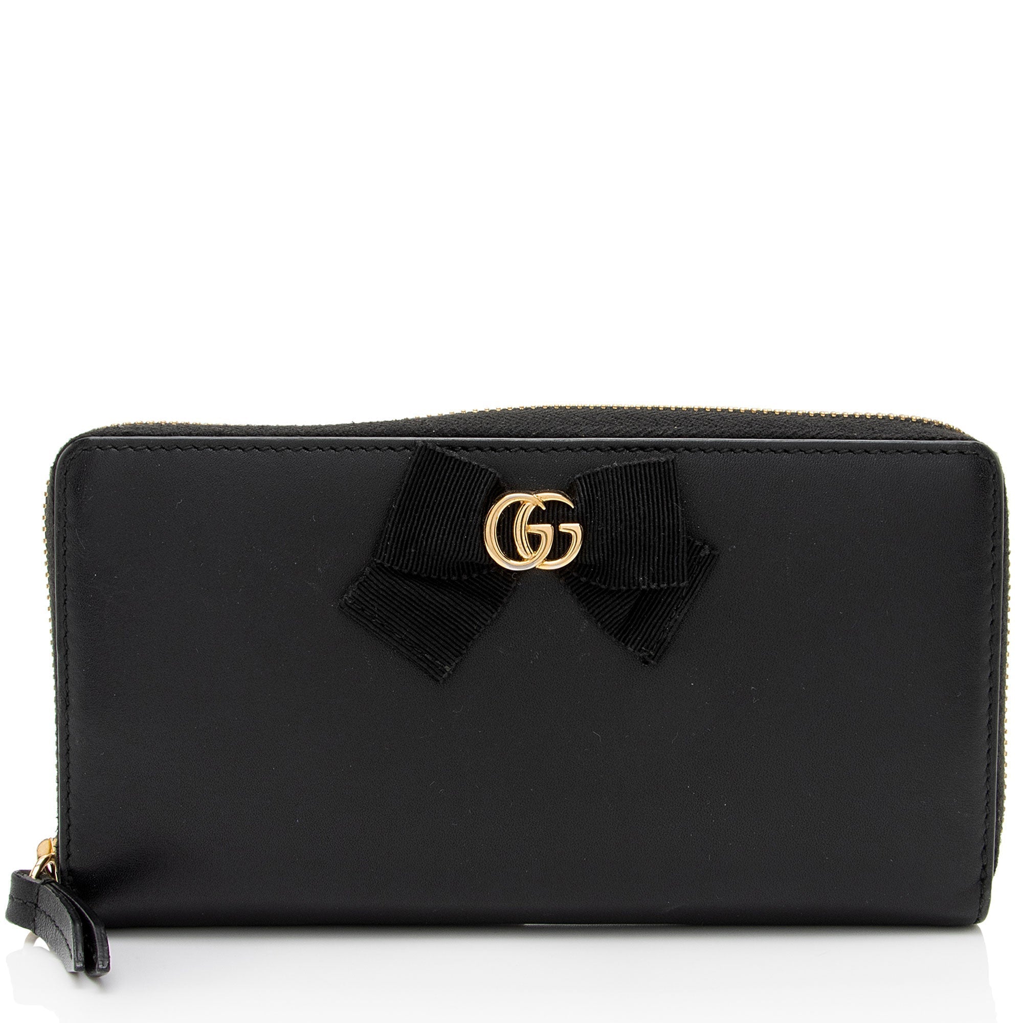 Gucci Leather GG Bow Zip Around Wallet (SHF-fr8dTS)