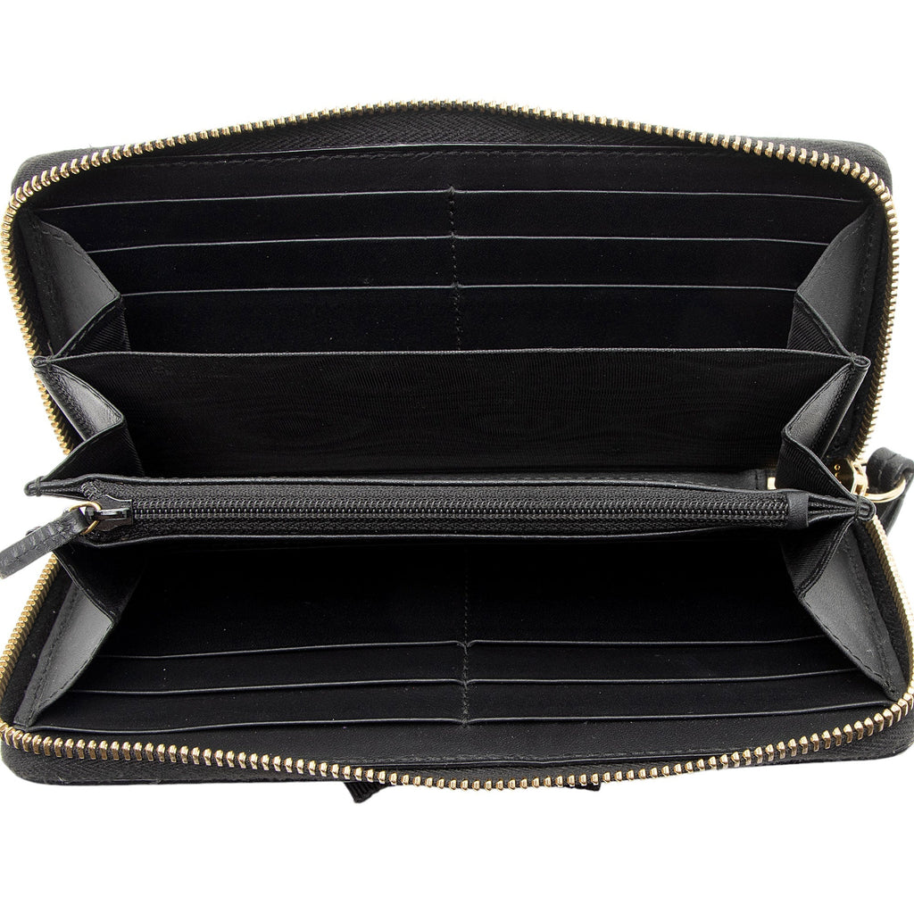 Gucci Leather GG Bow Zip Around Wallet (SHF-fr8dTS)