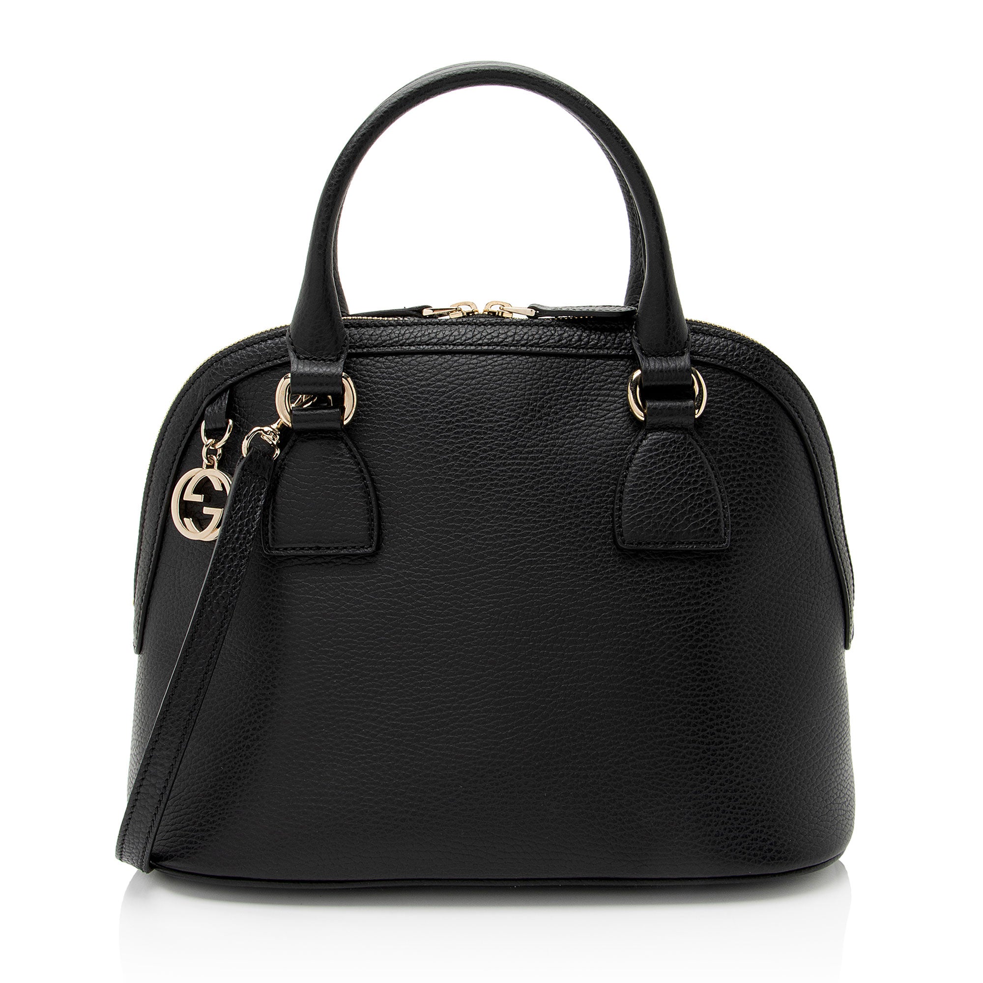 Gucci Leather GG Charm Dome Medium Satchel