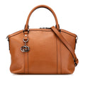 Gucci Leather GG Charm Dome Satchel