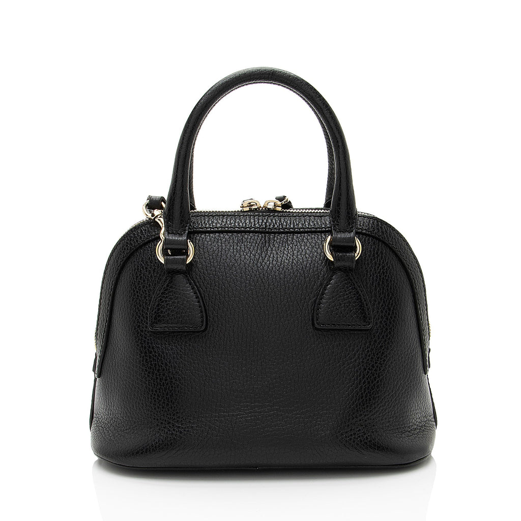 Gucci Leather GG Charm Dome Small Satchel