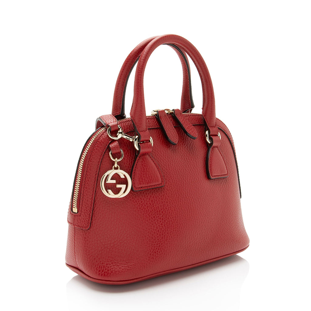 Gucci Leather GG Charm Dome Small Satchel