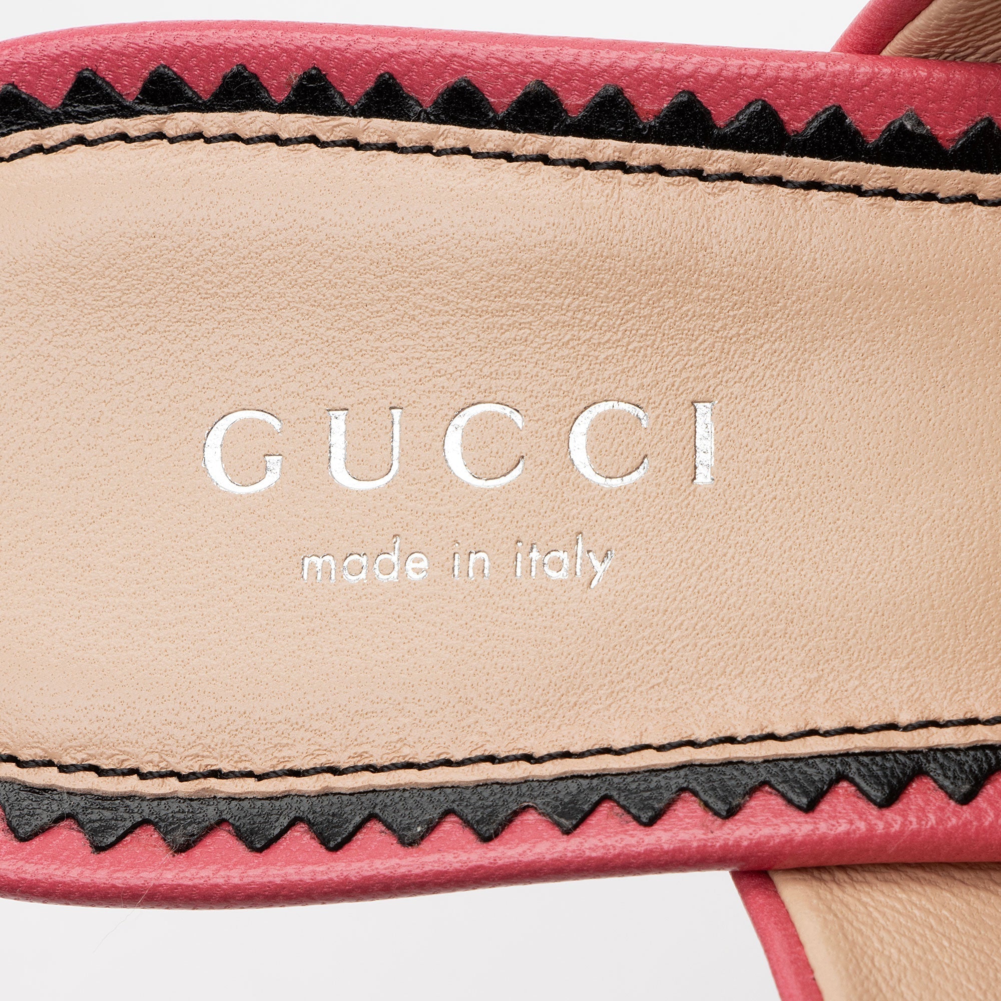 Gucci Leather GG Embellished Janaya Platform Sandals - Size 7.5 / 37.5