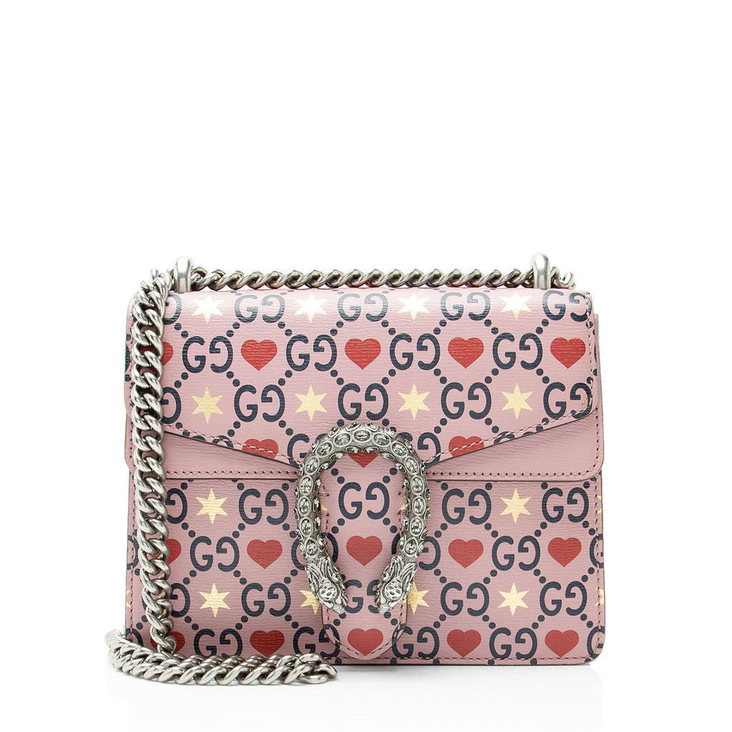 Gucci Limited Edition Leather Crystal ValLBtines Dionysus Small Shoulder Bag