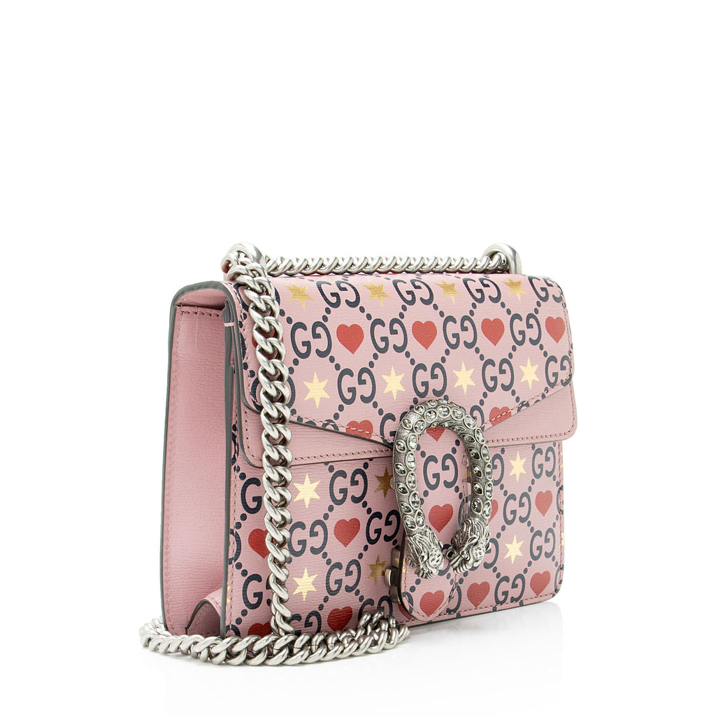 Gucci Limited Edition Leather Crystal ValLBtines Dionysus Small Shoulder Bag