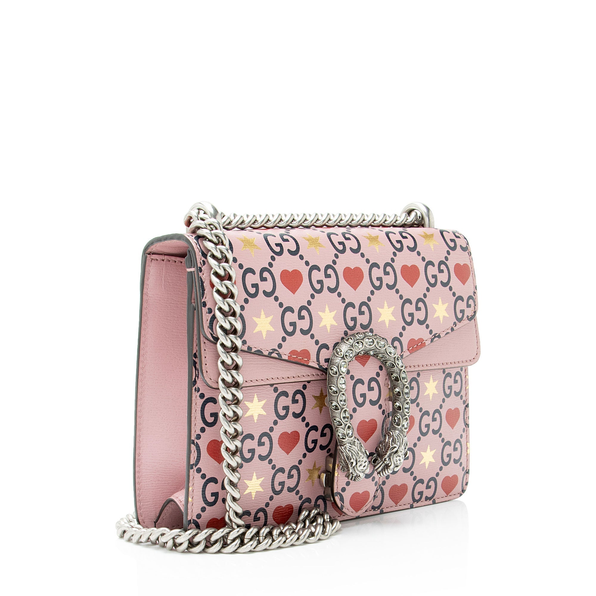 Gucci Limited Edition Leather Crystal ValLBtines Dionysus Small Shoulder Bag