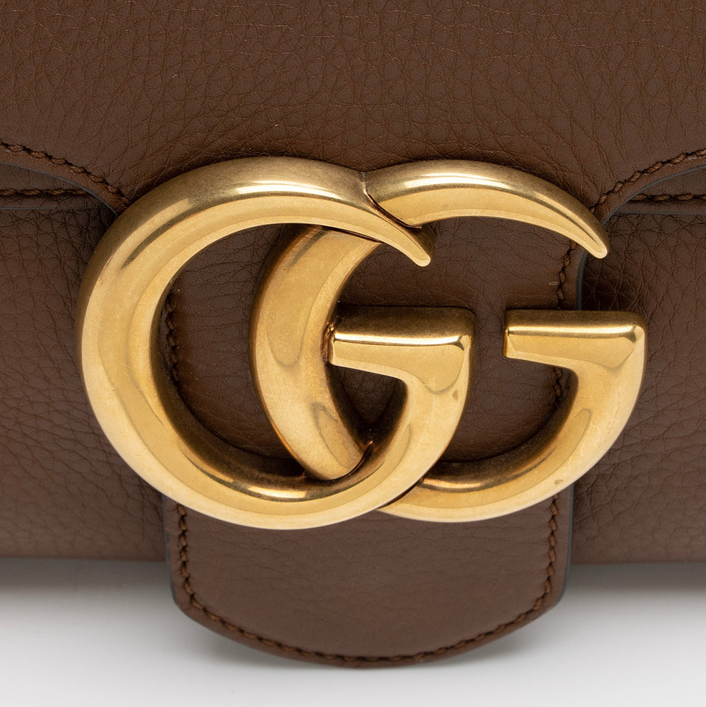 Gucci Leather GG Marmont Large Shoulder Bag (SHF-23096)
