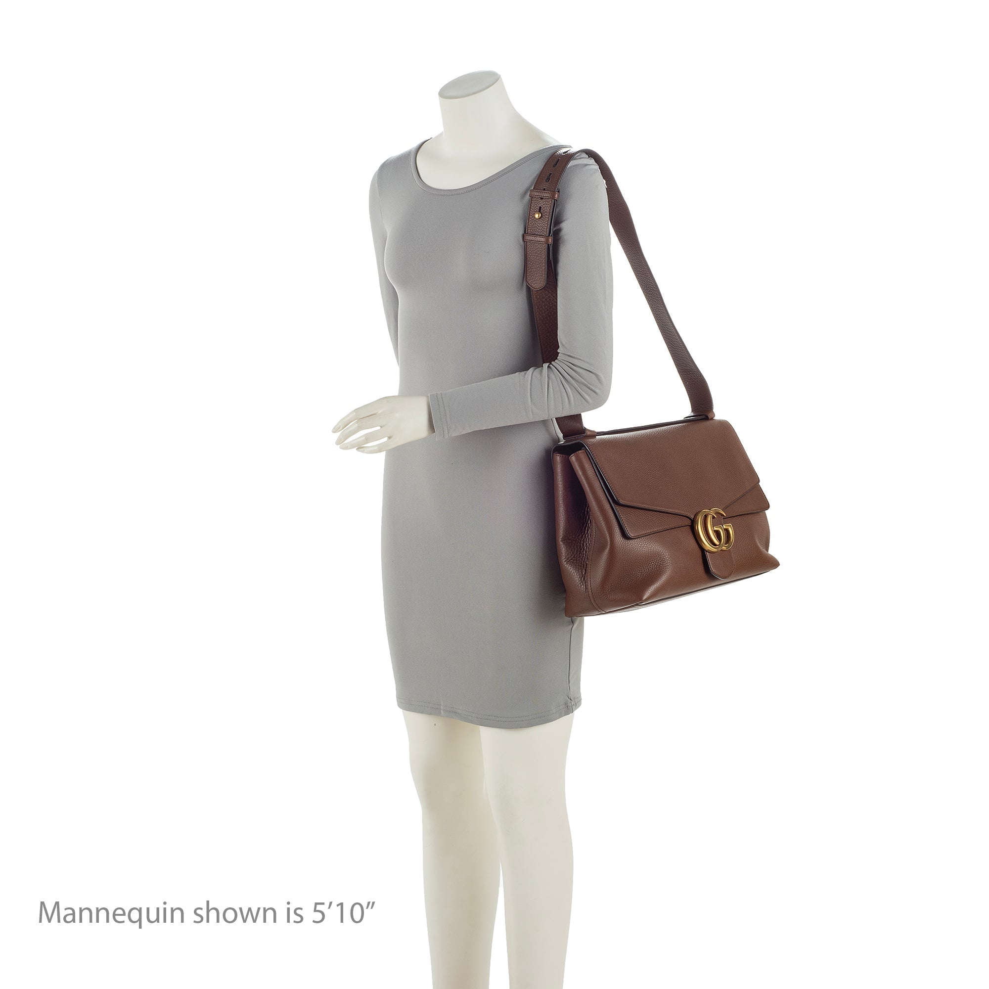 Gucci Leather GG Marmont Large Shoulder Bag (SHF-23096)