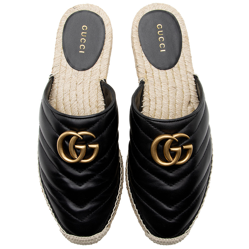 Gucci Matelasse Leather Gucci Marmont Mules - Size 7 / 37 (SHF-18374)