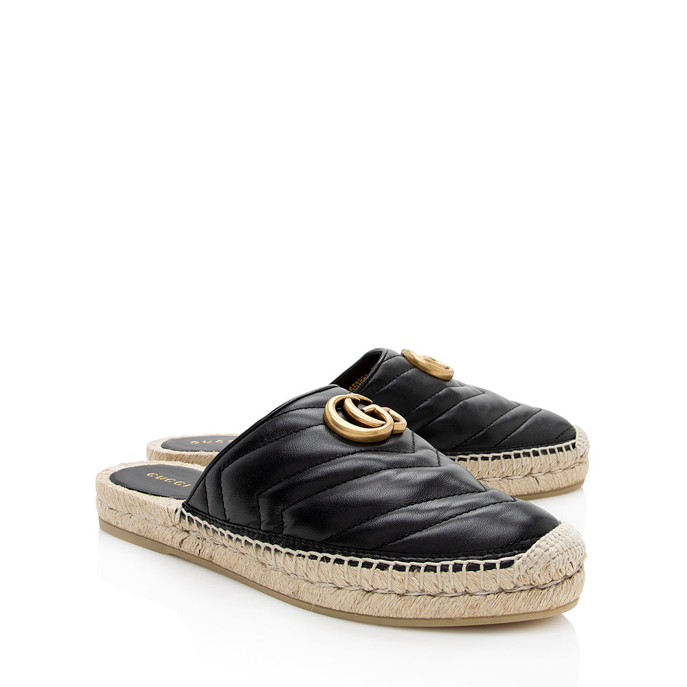 Gucci Matelasse Leather Gucci Marmont Mules - Size 7 / 37 (SHF-18374)