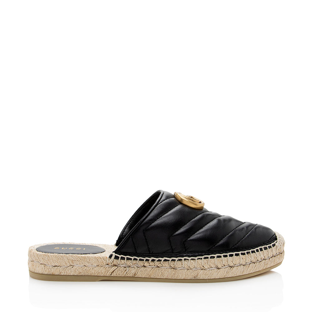 Gucci Matelasse Leather Gucci Marmont Mules - Size 7 / 37 (SHF-18374)