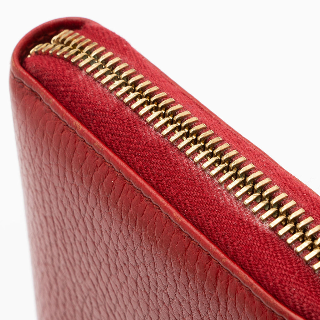 Gucci Leather GG Marmont Zip Around Wallet (SHF-opdCxE)