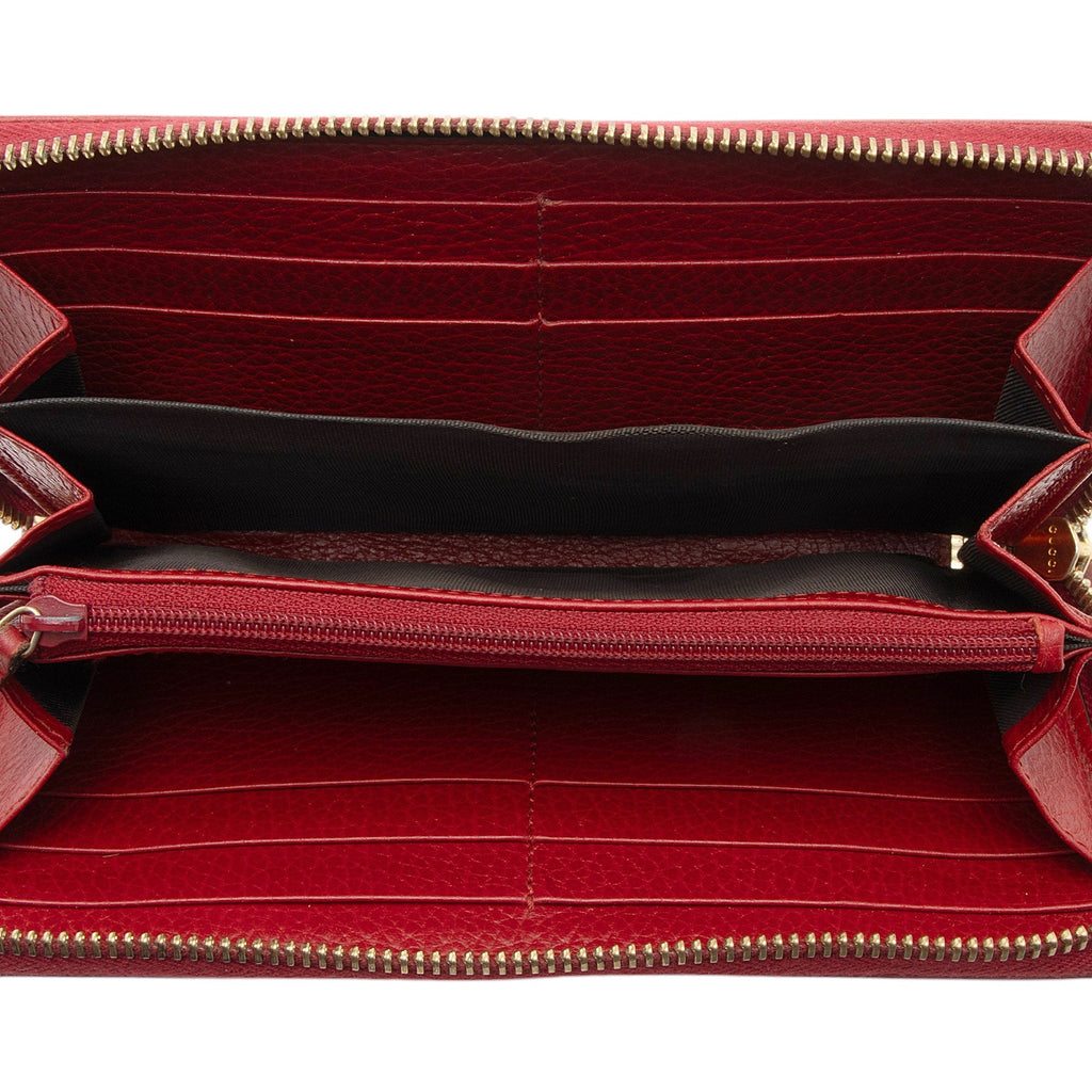 Gucci Leather GG Marmont Zip Around Wallet (SHF-opdCxE)