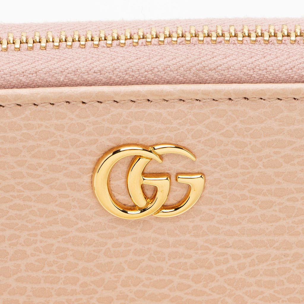 Gucci Leather GG Marmont Zip Around Wallet