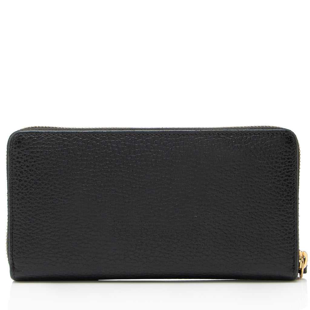 Gucci Leather GG Marmont Zip Around Wallet