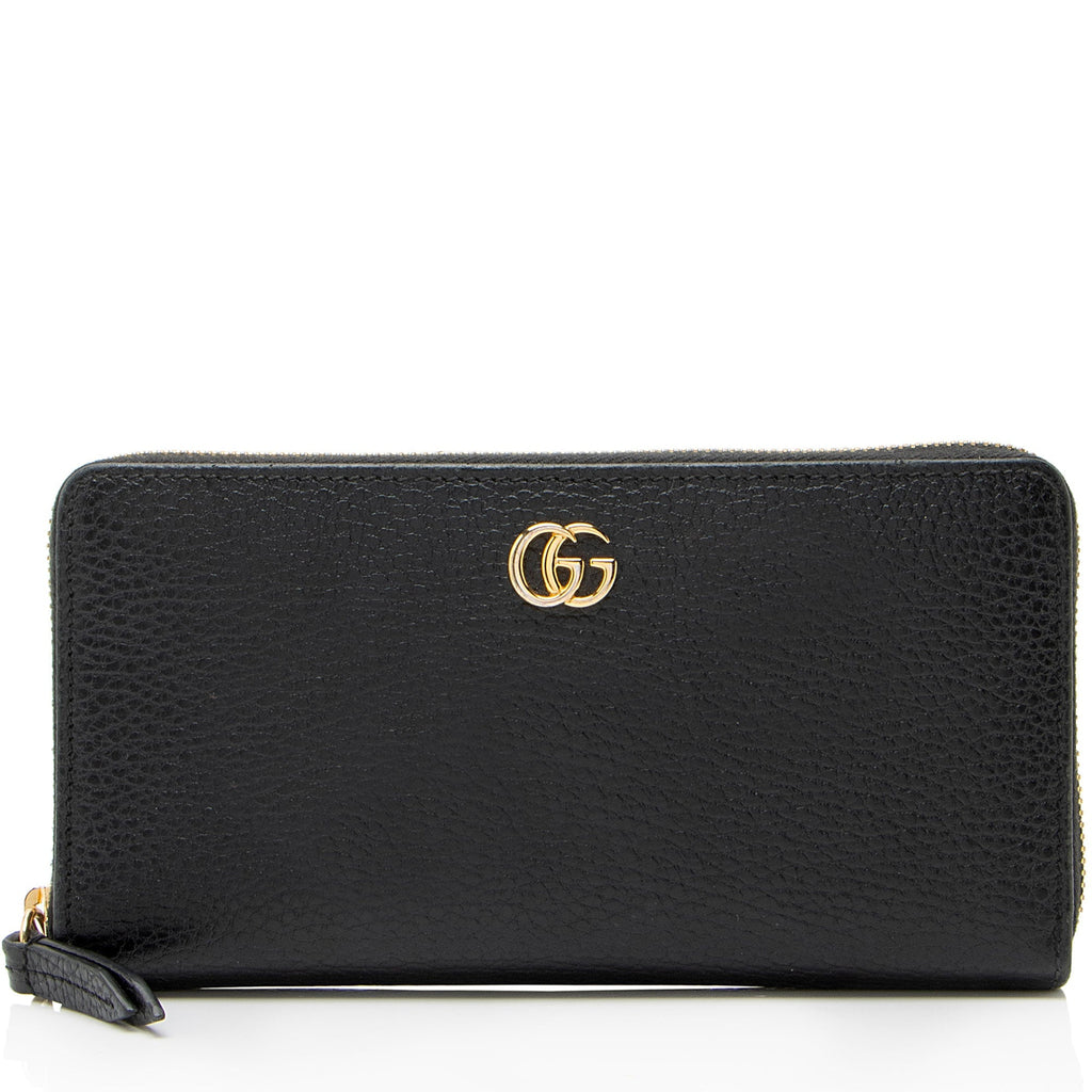 Gucci Leather GG Marmont Zip Around Wallet