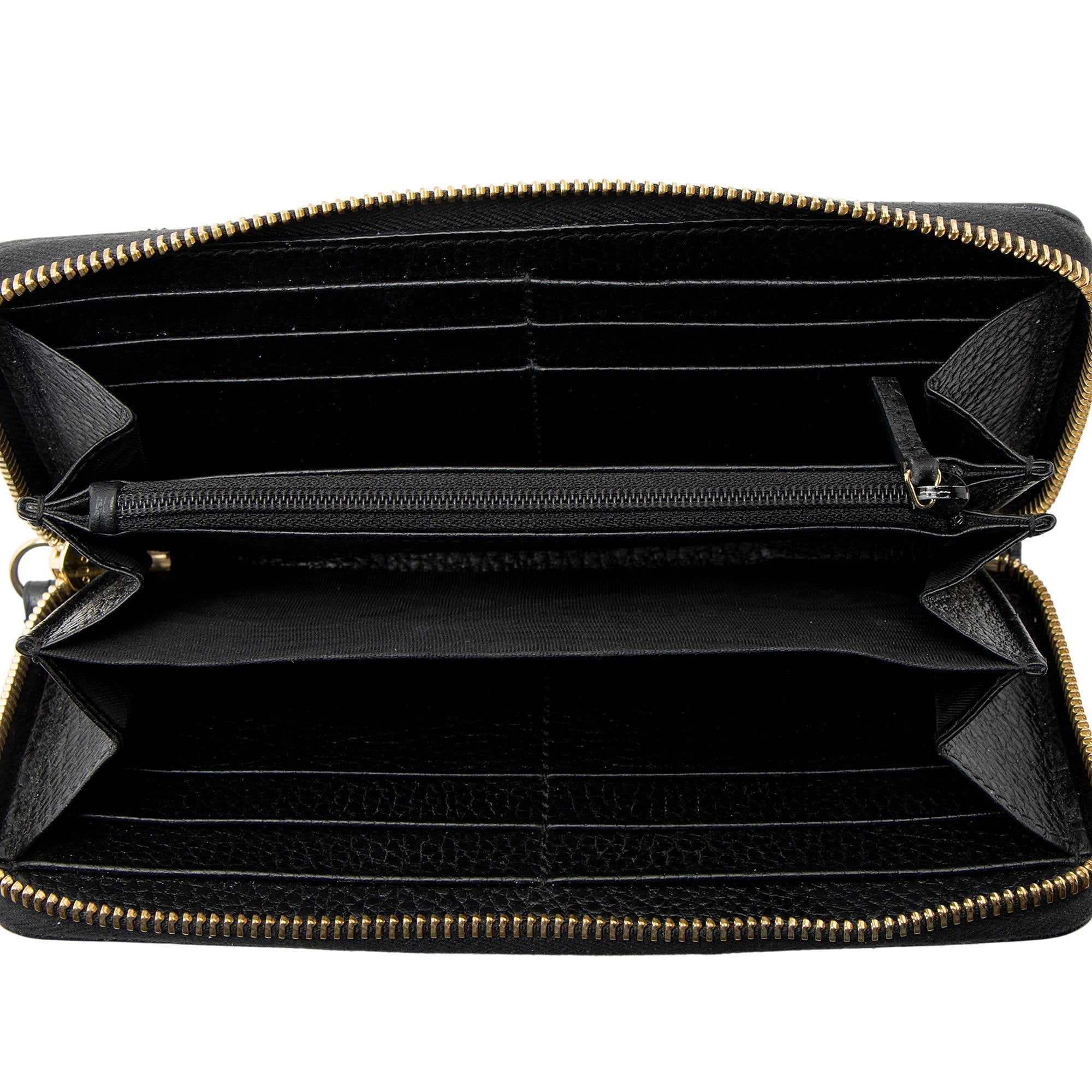 Gucci Leather GG Marmont Zip Around Wallet