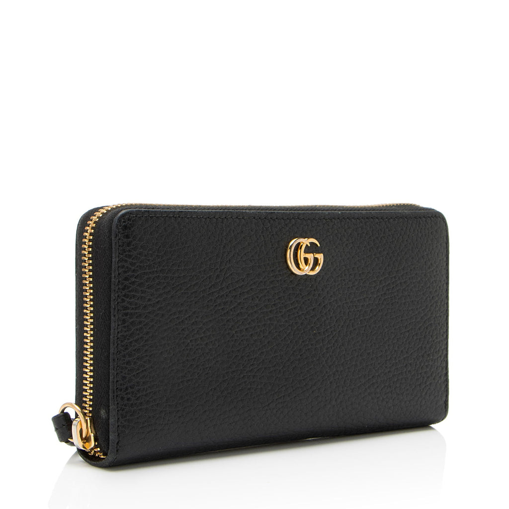 Gucci Leather GG Marmont Zip Around Wallet
