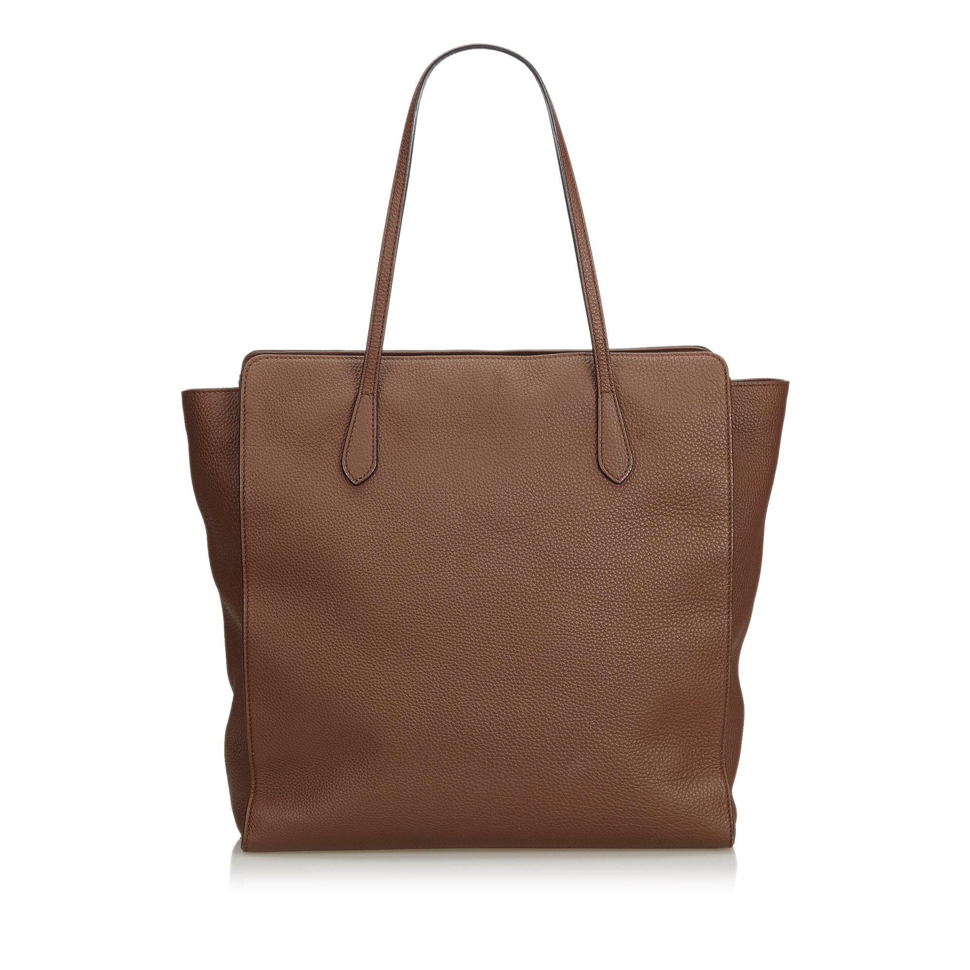 Gucci Leather GG Tote (SHF-12170)