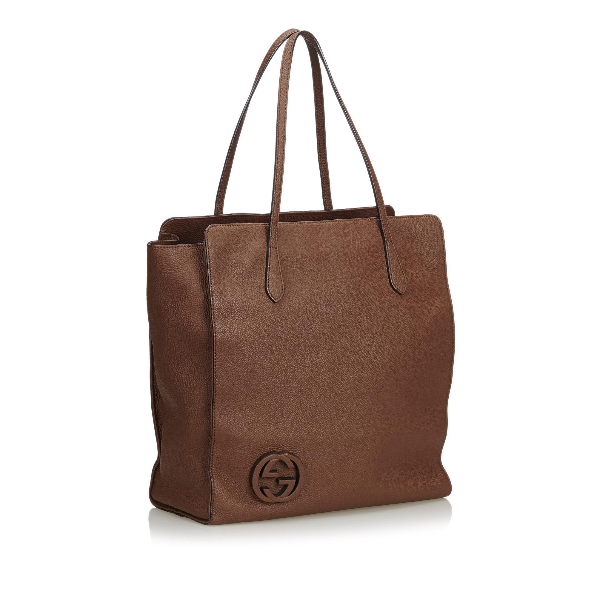 Gucci Leather GG Tote (SHF-12170)