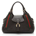 Gucci Leather Heritage Web Buckle Medium Satchel