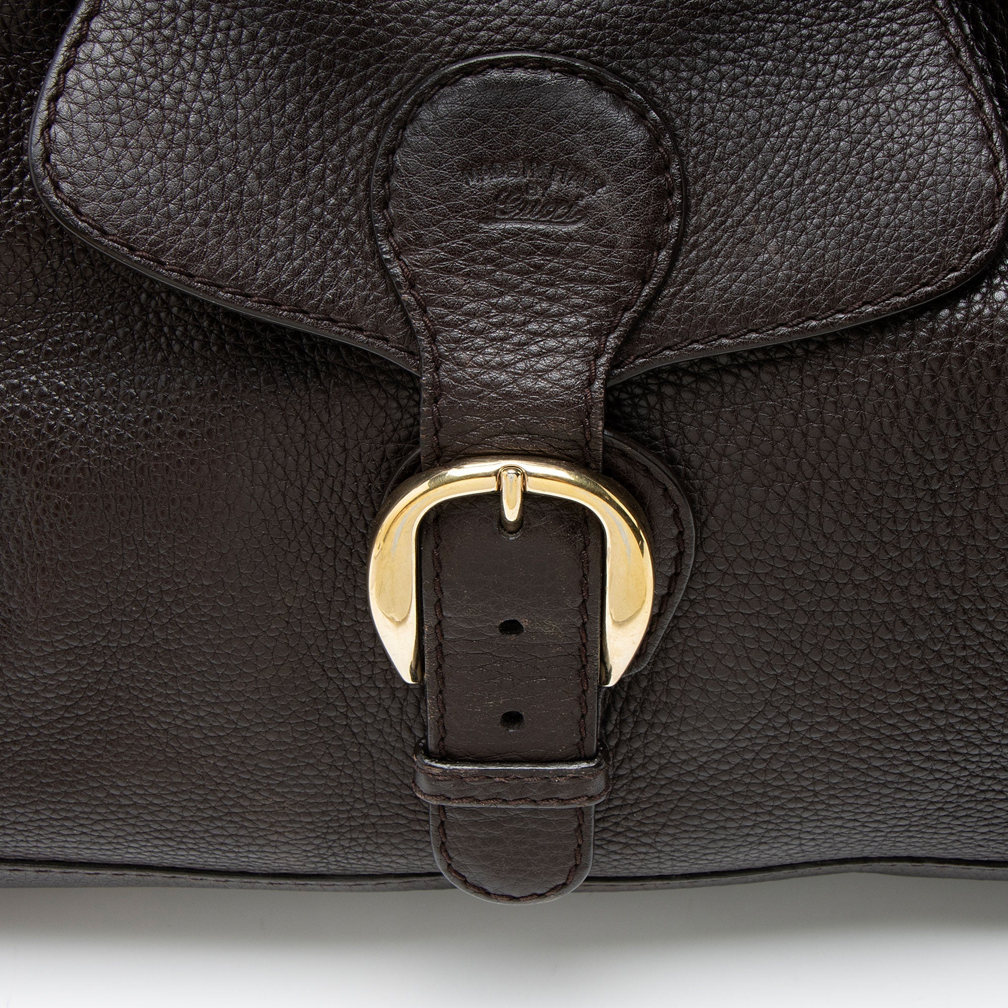 Gucci Leather Heritage Web Buckle Medium Satchel