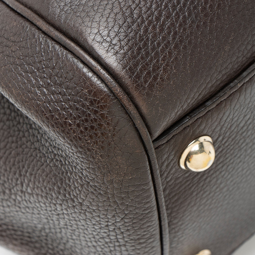 Gucci Leather Heritage Web Buckle Medium Satchel
