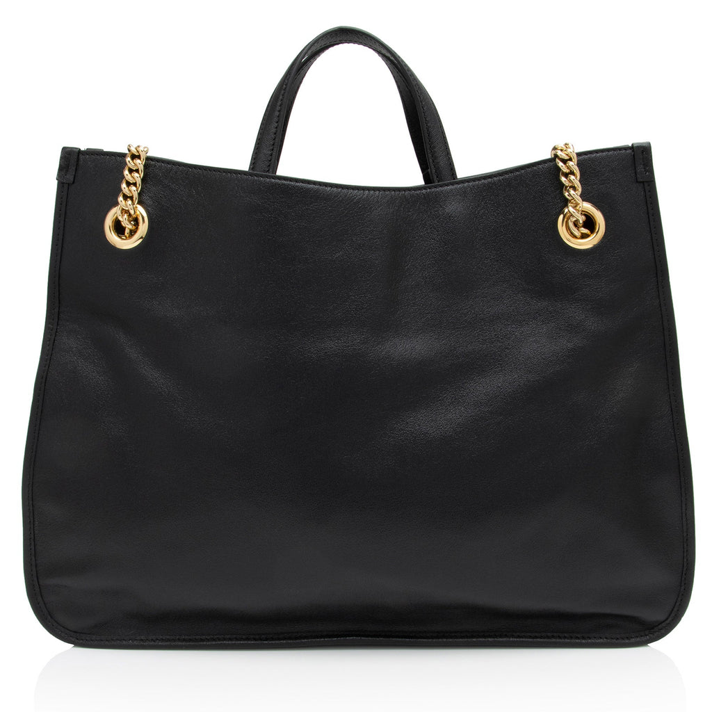Gucci Leather Horsebit 1955 Chain Large Tote (SHF-LnlXOo)