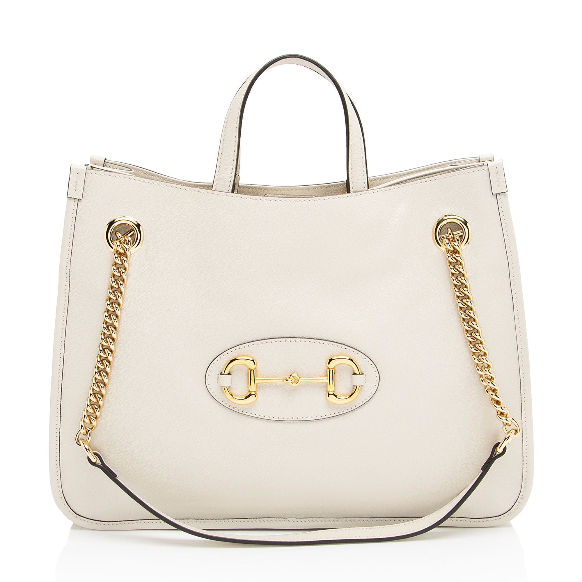 Gucci Leather Horsebit 1955 Medium Tote (SHF-BigRbj)
