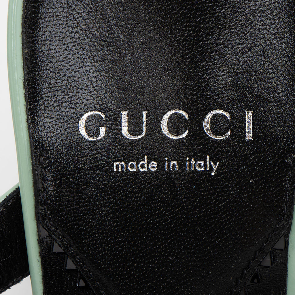 Gucci Leather Horsebit Divine Sandals - Size 8 / 38