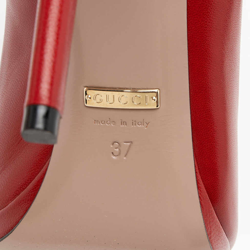 Gucci Leather Horsebit Peep Toe Pumps - Size 7 / 37 (SHF-AxyIGd)