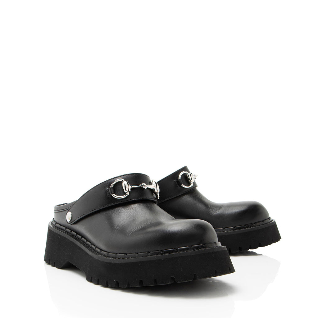 Gucci Leather Horsebit Loafer Mules - Size 9.5 / 39.5