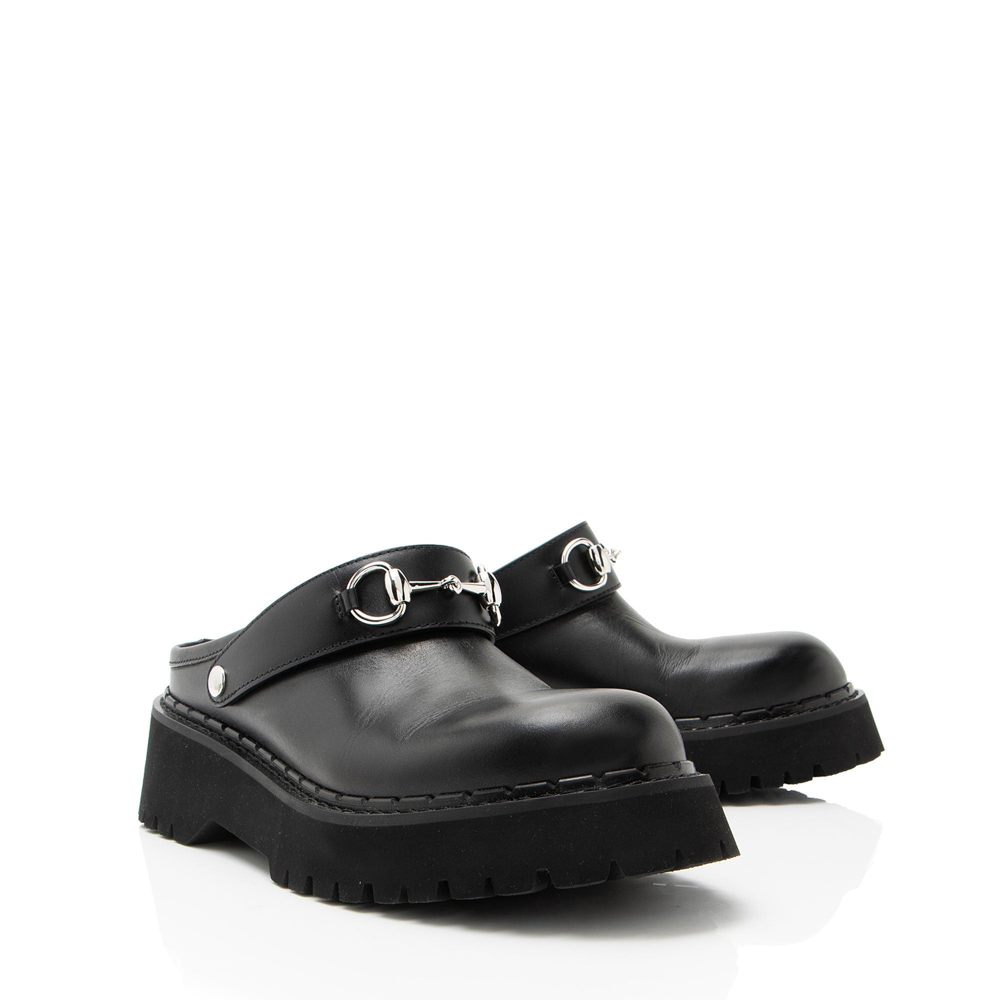 Gucci Leather Horsebit Loafer Mules - Size 9.5 / 39.5
