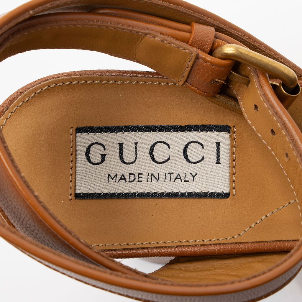 Gucci Leather Horsebit Platform Sandals - Size 7 / 37 (SHF-kafH0y)