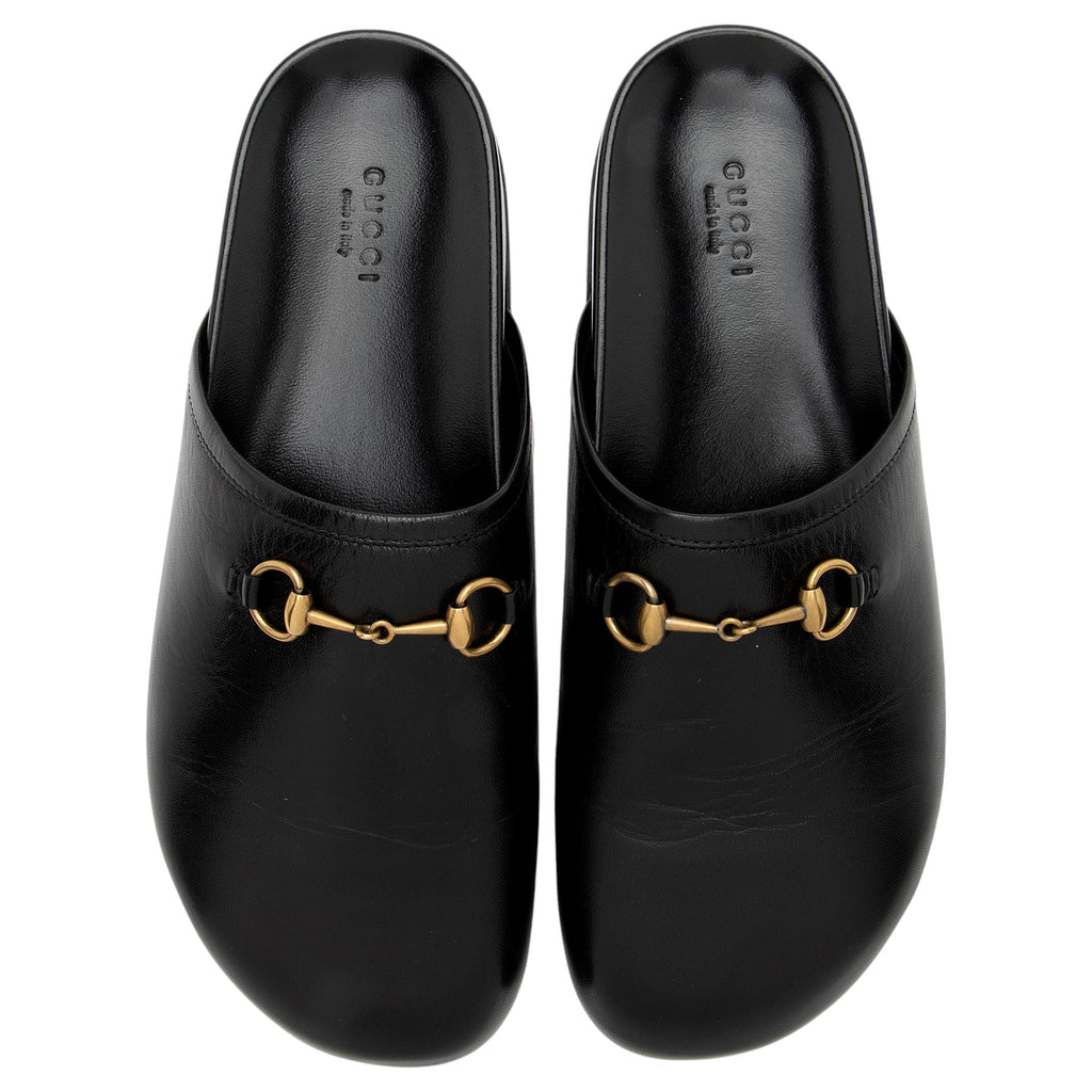 Gucci Leather Horsebit River Slippers - Size 9 / 39 (SHF-G1gkwt)