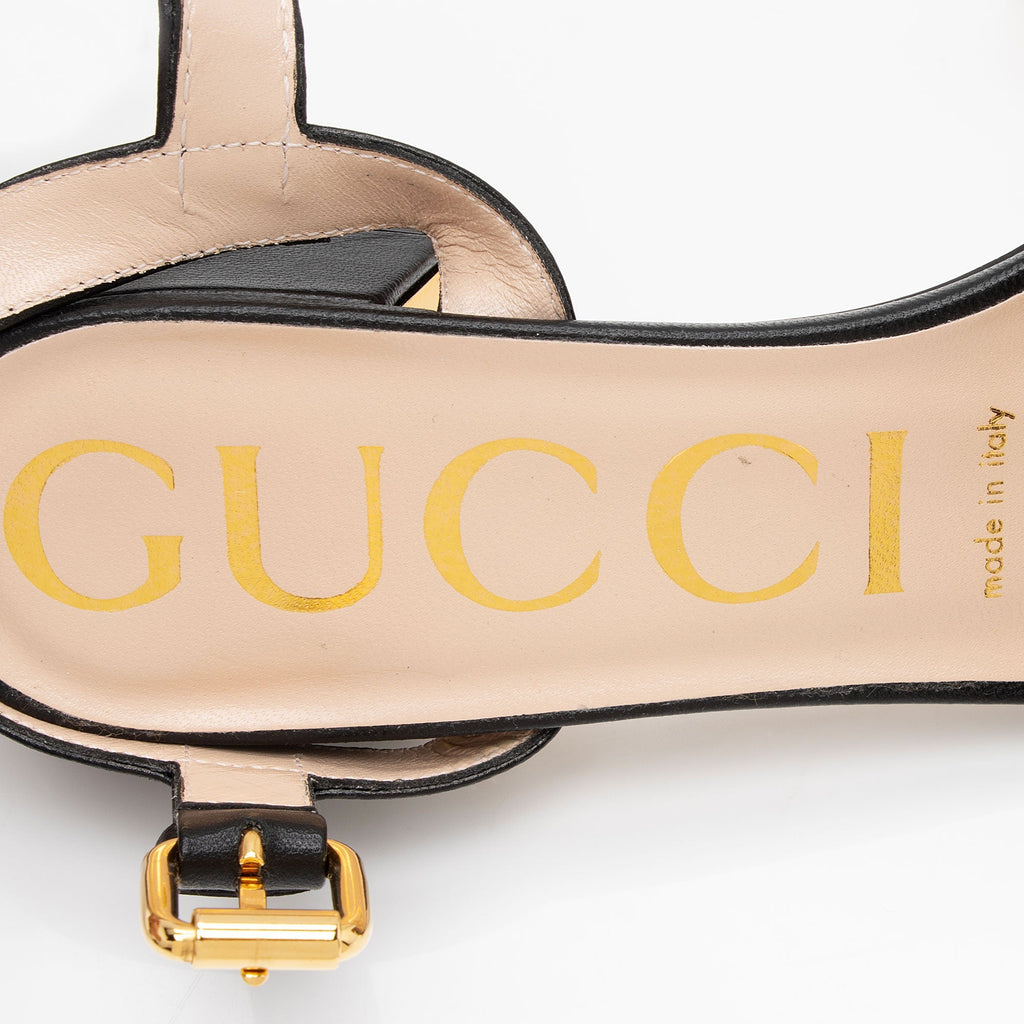 Gucci Leather Horsebit 30mm Sandals - Size 7.5 / 37.5 (SHF-xkzxhp)