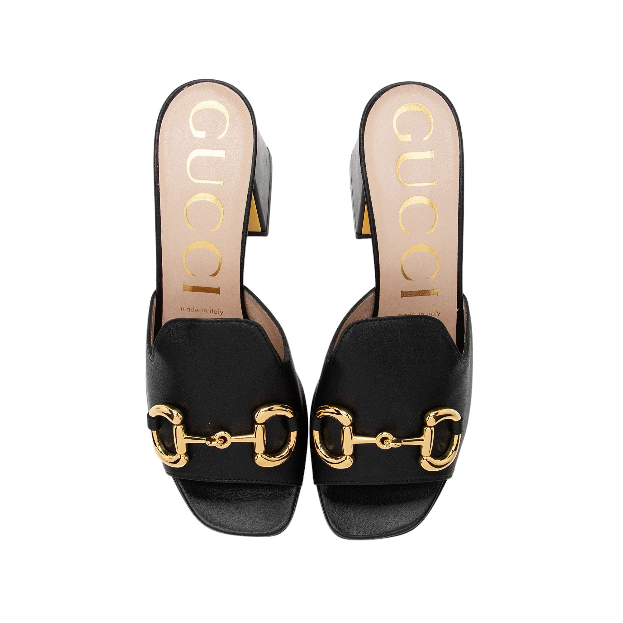 Gucci Leather Horsebit Slide Sandals - Size 7.5 / 37.5 (SHF-437r5u)